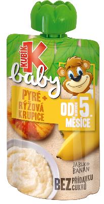 Kubík baby jablko-banán-ryžová krupica 100g