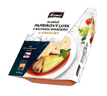 Paprikový struk s paradajk. omáčkou, knedľa 450g