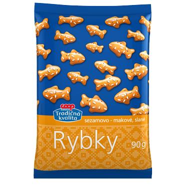 COOP Rybky sezamové - makové, slané 90g TK