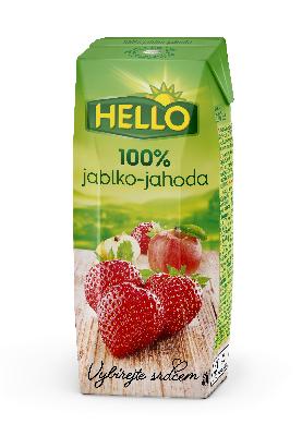 Hello 100% Jablko-Jahoda 250ml TPP