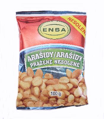 Arašidy pražené nesolené Ensa 100g