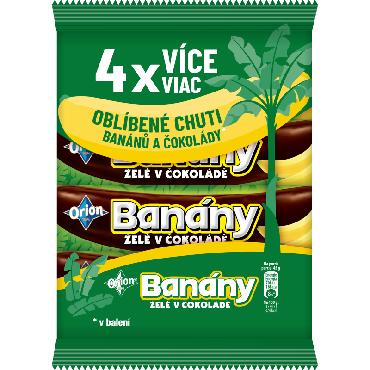 Banány želé v čok.Orion Multi Pack 4x45g