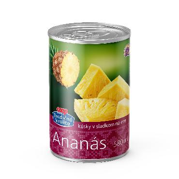 COOP Ananás kúsky v sladkom náleve 565g TK