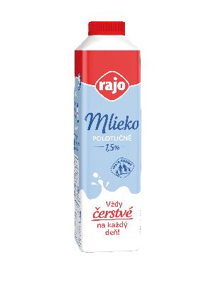 Mlieko čerstvé polotučné 1,5% s uzáverom 1L