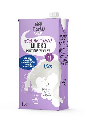 COOP Bezlaktózové mlieko polotučné 1,5% 1L TV
