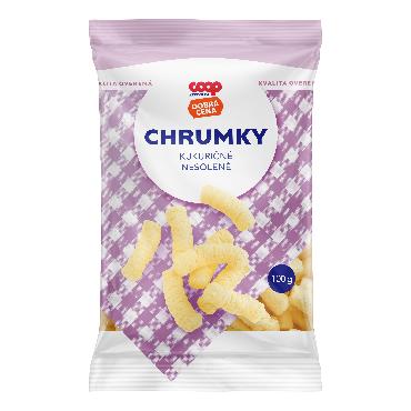 COOP Chrumky kukuričné nesolené 100g DC