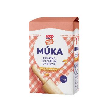 COOP Múka pšeničná polohrubá výberová 1kg DC